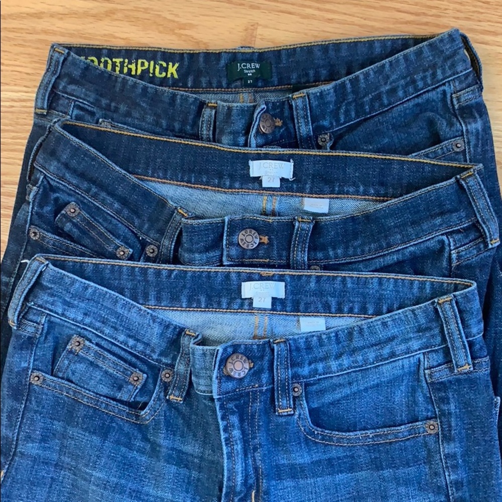 LOT 3 pairs of j crew skinny jeans! Size 27